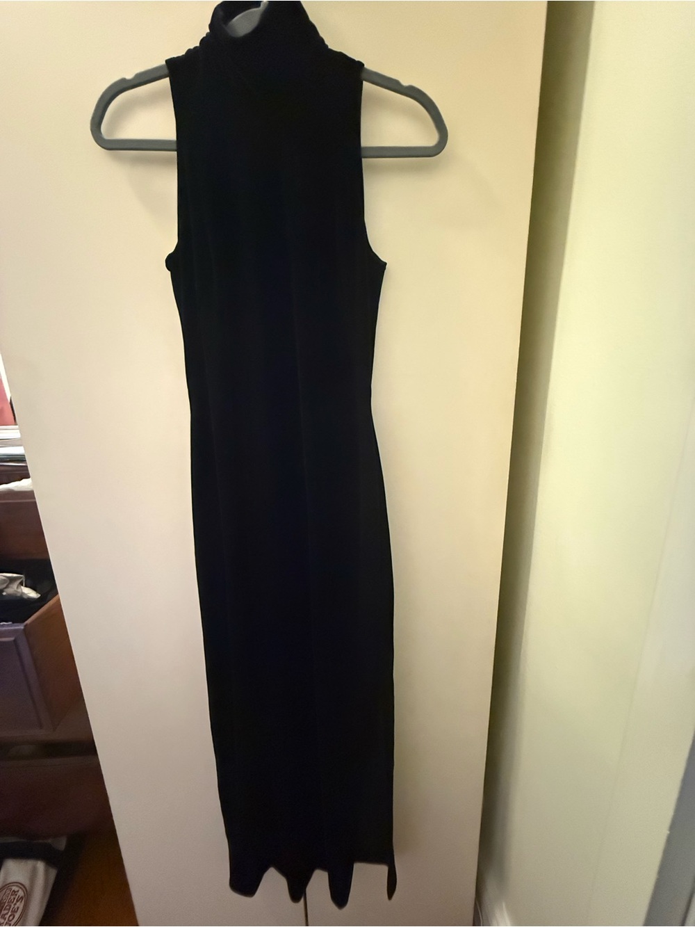 Sleeveless Turtleneck Maxi Dress - Black
